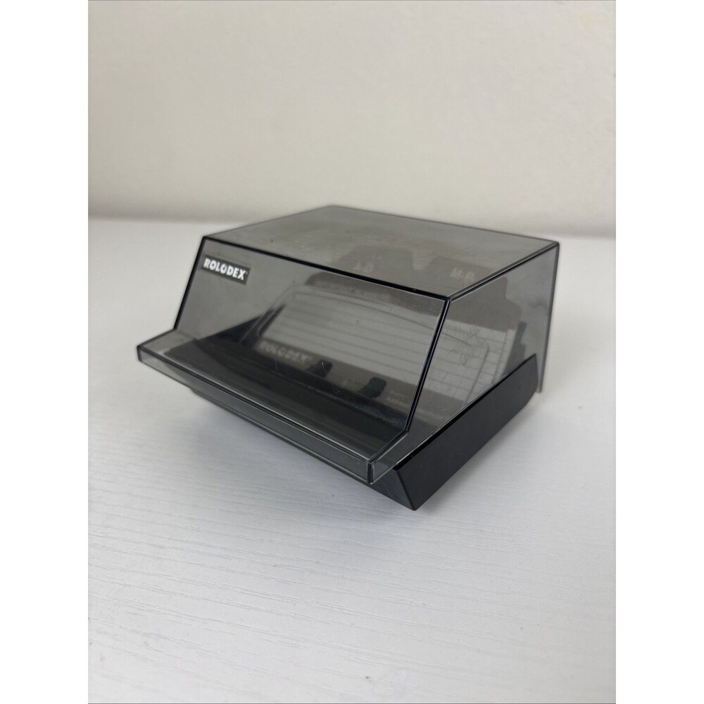 Vintage Rolodex S- 300C Petite Address Phone File Cards Smoke Lid